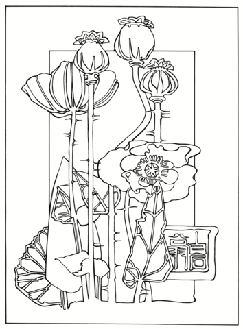 Flowers Print Coloring Page